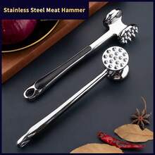 ELephas PLus 创意厨房肉锤 松散猪排牛排锤 肉锤 蓬松嫩肉 肉末 厨房工具 小工具 烹饪配件 - 銀色 - 查看 1