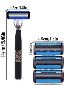 Men's Manual Safety Shaver, With 6 Layers Of Sharp Razor Blades For Smooth Shaving, An Ergonomic Manual Designed Shaving Tool That Provides An Instant Shaving Experience, Making You Feel Refreshed. It Is A Men's Shaving Tool That Is Easy To Clean, Easy To Install, Affordable And Durable.