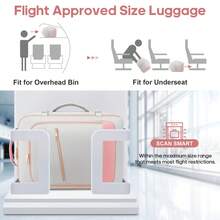 UKEIN 40L Travel Backpack For Women, Carry On Bag Flight Approved, Waterproof Backpack With 3 Packing Cubes, Weekender Personal Item Bags For Airplane Travel Essentials, TSA Approved - 灰粉 - 查看 7