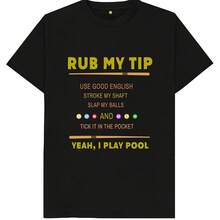 Frótame la punta, sí, juego al billar, broma divertida, parodia, humor, regalo, camiseta - Negro - Ver 1