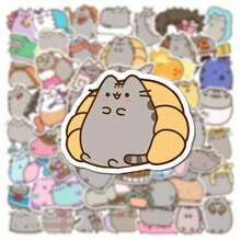 50 piezas Pegatinas de gato gordo y lindo Kawaii DIY para papelería, scrapbook, teléfono, diario, graffiti, resistentes al agua - 50 unidades - Ver 5