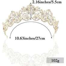 Aukmla Wedding Hair Accessories Bride Crowns Flower Queen Tiaras Headpiece for Women (Gold)(default) - Multicolor - Ver 4