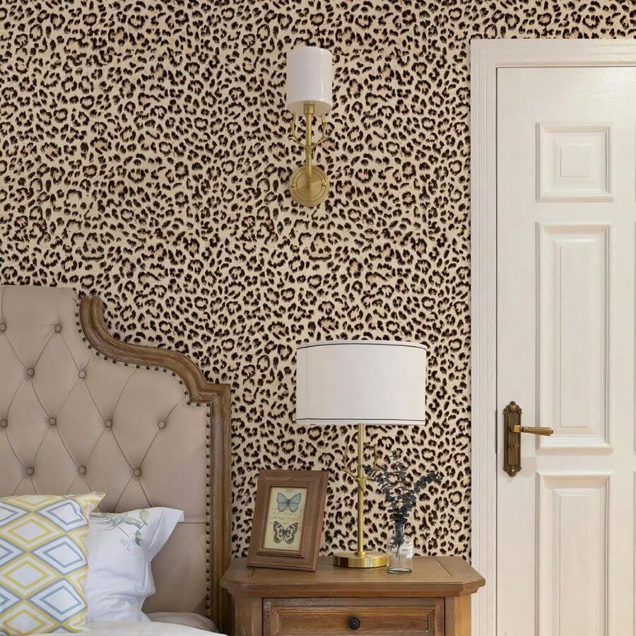 1张极简豹纹壁纸，适用于装饰客厅、卧室、家居、酒店及其他房间，易于安装。 - 彩色 - 查看 1