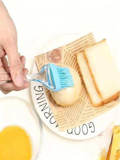 1PC Heat-Resistant Silicone Basting Brush & Mini Spatula Set, Non-Stick Rubber Small Spatulas + Butter/Oil Sauce Pastry Brush, Baking Cooking Grilling Kitchen Utensils Color Random