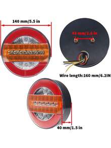 12V/24V Car LED Light Bar Clip-On Auxiliary Light 4-Inch Round Sequential Turn Signal Light Suitable For Trucks