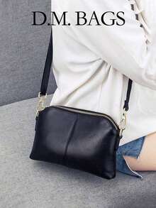 时尚简约多口袋斜挎包，通勤方便 - 黑色 - 查看 1