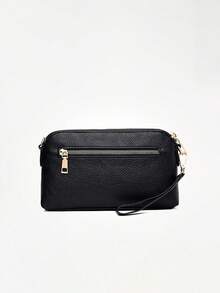 时尚简约多口袋斜挎包，通勤方便 - 黑色 - 查看 2
