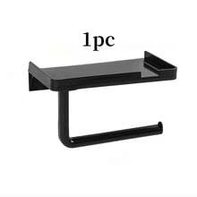 No Drill Toilet Paper Holder, Bathroom Tissue Roll Rack, Wall-Mounted Toilet Paper Dispenser, Toilet Paper Holder, Bathroom Storage Rack, This Plastic Tissue Holder Can Be Installed In The Kitchen Without Drilling. This Self-Adhesive Paper Towel Holder Can Be Used As A Bathroom Towel Bar Or Wall-Mounted Towel Ring, Ideal For Hanging Towels And Tissues In The Bathroom.