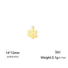 AMAXER 3pcs/Set Stainless Steel Single Paw Print & Continuous Paw Print Pendant, Cute Minimalist Handmade DIY Jewelry Making Supplies, Holiday Gift, Wholesale - Simple Series - View 13