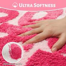You Look Good Area Rugs - Hot Pink Soft Plush Super Absorbent Non-Slip Backing Machine Washable 100% Polyester Bathroom Mat, Vibrant Decor For Modern Bathrooms - Pink - View 4