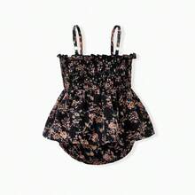 Matching Family Dresses - Black Floral Shirred Off Shoulder Dress For Mommy Me - màu đen - Xem 7