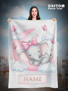 1pc Custom Name Blanket For Bed,Personalized Bedding Blanket With Name, Personalized Throws Blanket, Cute Blanket, Best K Blanket, Cozy Blanket, Family Gift, Birthday Gifts, Christmas Gifts ,Personalized Gifts, Gift For Son/Daughter, Gift For Friend - Style 1 - View 1