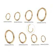 8pcs 16G Surgical Steel Hinged Segment Clicker Nose Hoop Spiral Cartilage Daith Ear Plugs Sleeping Earrings Body Piercing 6-12mm - Multicolor - View 9