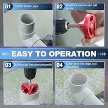 Kit de reamer de tubería de 4 tamaños de 1.5-4 pulgadas con insertos de carburo de 3 lados el kit de herramientas de escarcha de tubería se adapta a las herramientas de chaflánReamer - como en la foto - Ver 4