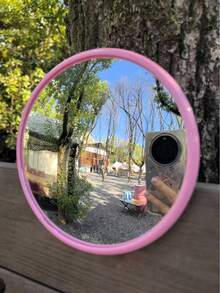 1 pieza Espejo de pared decorativo convexo y redondo - Espejo horizontal de Body entero, marco de plástico, sin necesidad de alimentación eléctrica | Adecuado para la decoración de la sala de estar, dormitorio, entrada, baño, puede usarse como espejo de vestir y espejo para selfies, decoración de habitaciones, decoración de vestidor, decoración de estudio, adecuado para dormitorio y sala de estar, sin decoración de plumas, colocación horizontal, decoración del hogar moderna, accesorio de habitación - Multicolor - Ver 7