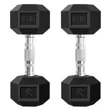 Kit de Mancuerna hexagonal de caucho Lincky de 10, 15, 20 y 25 libras, Par de mancuernas Ideal para ejercicio en casa, gym, crossfit, ejercicio de entrenamiento de fuerza profesional o hogar. - Negro - Ver 11