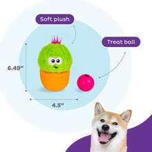 Outward Hound By Nina Ottosson Snack Palz Interactive Plush Dog Puzzle With Treat Ball, Cactus, Green - ColorA - View 3