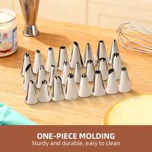 24/48pcs Stainless Steel Decorative Piping Tips Set, Cake Decorating Nozzles, Frosting Piping Tips Set, For Creating Various Intricate Designs Of Buttercream Frosting, Professional Baking, Easy To Clean, Ideal For Frosting Design, Pastry Molds And DIY Cake Decorating, Baking Decorating Tools, Suitable For Halloween, Christmas, Thanksgiving, Valentine's Day, Eid, Weddings And Parties - - - View 4