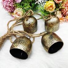 HAWTYXOTJHS Christmas Bells For Decoration Gold Vintage Bells Brass Christmas Bells For Door Garland Christmas Tree - Christmas Bell Gifts For Women - As Pic - View 5