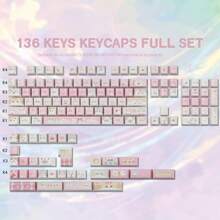 PBT Keycaps - Side Printed Keycap Set With 136 Keys For Cherry Profile Mechanical Keyboards Featuring Shine Through Meow Meow Squad Design Ideal For Gaming And Typing Environments Enhances Aesthetic Appeal And Durability On Cherry MX Switches - Đội MeowMeow - Xem 4