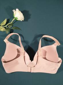 休闲舒适简约露背女士无痕性感针织文胸，法式浪漫无钢圈休闲百搭防下垂文胸 - 杏色 - 查看 8