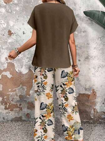 กางเกงขายาวทรงบานของผู้หญิงสไตล์โบโฮ - ลายดอกไม้ฤดูร้อน ผ้าระบายอากาศได้ดี นุ่มสบาย เหมาะสำหรับชุดพักผ่อน เดินเล่นริมชายหาด