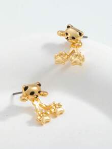 1 Đôi bông tai treo hình bàn chân mèo dành cho nữ, thiết kế sáng tạo và độc đáo, thú cưng dễ thương, tinh tế và ngọt ngào, đa năng để đeo hàng ngày - Vàng - Xem 3