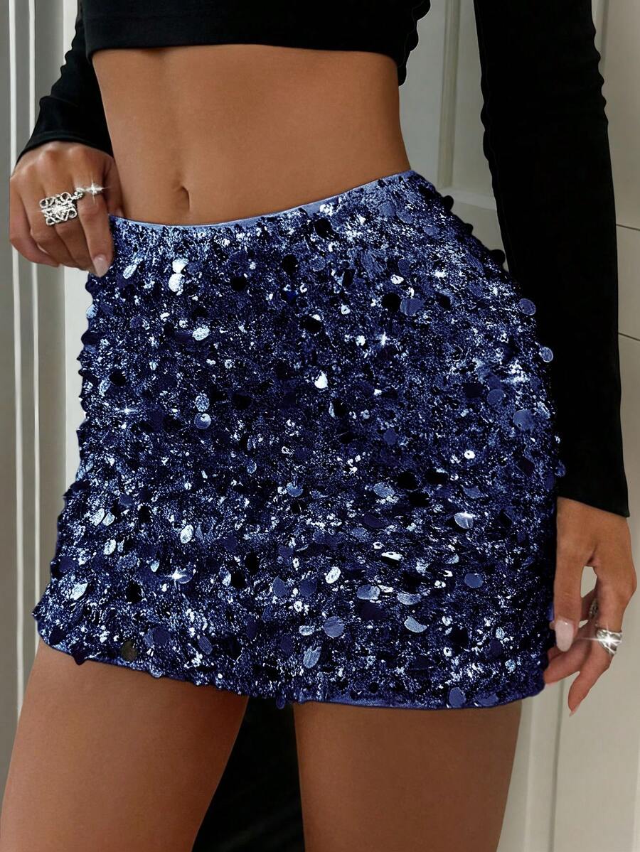 Unadoll 女士性感优雅亮片紧身迷你裙，适合鸡尾酒会、婚礼、宾客活动、派对、情人节及其他场合。