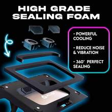 - Almohadilla de refrigeracin para porttil Nuevo Potente enfriador - ventilador de 4300 RPM Espuma sellada para un mximo rendimiento Evita el sobrecalentamiento y protege - negro - - Ver 3