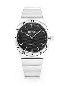 1pc Fashion Men's Business Wrist Watch, Minimalist Steel Band Waterproof Luminous High-Quality Men's Quartz Watch - Multicolor - View 5