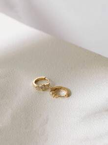 BALMORA 1 Đôi bông tai mini dạng vòng nhỏ sang trọng bằng bạc sterling 925, đính đá Zirconia, kiểu dáng thời trang đa năng, phù hợp cho nữ, thiết kế dành cho sụn tai, có thể đeo hàng ngày hoặc làm phụ kiện dự tiệc và quà tặng. - Vàng - Xem 5