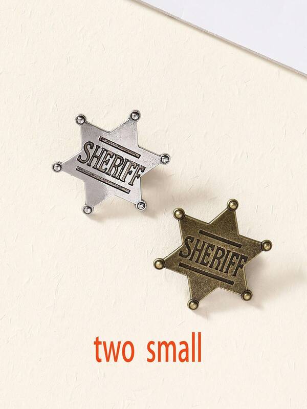 2pcs Retro Novelty American Game Shield Badge For Men