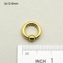 1 szt. Złoty pierścień PVD ze stali chirurgicznej PA, duży rozmiar, pierścienie z koralikami sprężynowymi, kulki BCR do przekłuwania nosa, kolczyki do przegrody nosowej dla mężczyzn i kobiet, biżuteria do ciała, 00G, 0G, 2G, 4G, 6G, 8G, 10G, 12G, średnica 10-22 mm