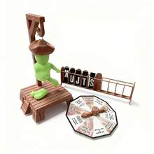 El Juego de Palabras, Letras en Español Blancas, Inglés Negro. Gira la rueda para determinar la acción, usa las fichas de letras para formar la palabra. Si se adivina incorrectamente, el personaje será "ahorcado" gradualmente. Similar al clásico juego "Ahorcado", el objetivo es adivinar la palabra correctamente o evitar que el personaje sea "ejecutado". Adecuado para interacción multiplayer, para ocio y entretenimiento, y para ejercitar el vocabulario. Horca magnética, Palabra Misteriosa - Multicolor - Ver 9