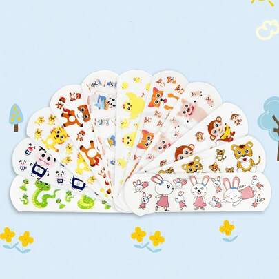120片/套 卡通可爱迷你儿童透气透明防水创可贴