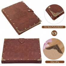 DIY Scrapbook Photo Album 60 Pages Leather Memory Photo Book 8.5x11 Inch,Vintage Travelling Scrapbook Family Scrap Book ScrapbooFKing Supplies Kits For Couples,DarkBrown - DarkBrown - 查看 7