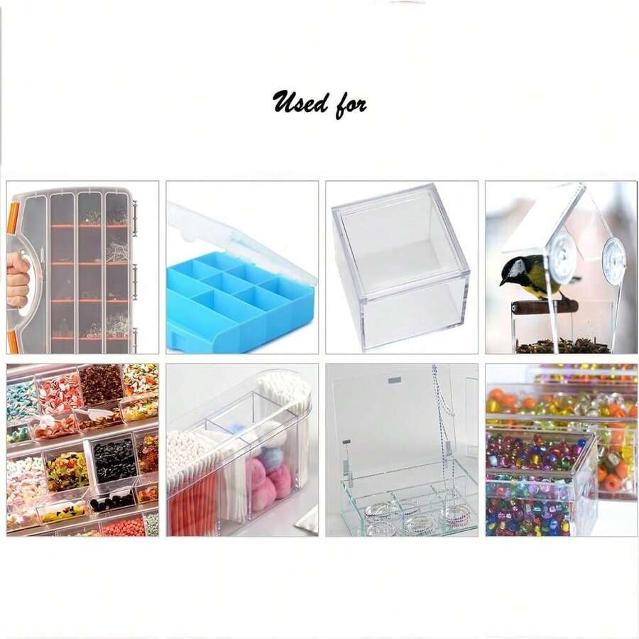 5/10 Piezas de bisagras plegables continuas de acrílico para manualidades, tapa de acuario, gabinete, muebles, soporte de exhibición, caja transparente DIY, etc. - Multicolor - Ver 1
