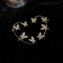 2PCS/Set Butterfly Earrings Ear Cuffs Climber Wrap Around Earrings For Women Fairy Right Left No Piercing Ear Clip Silvery Ear Jewelry Gift - Bạc - Xem 6