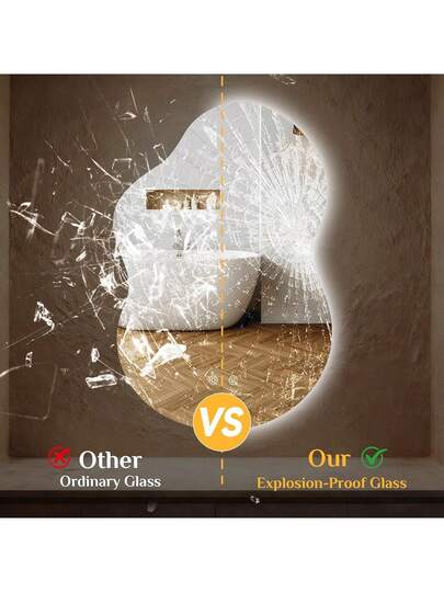 Bathroom Spiegel Lighting, Wand Mirror, Makeup LED Touch Switch, Tempered Glass, Anti Fog, Dimmable Verlichting view 3