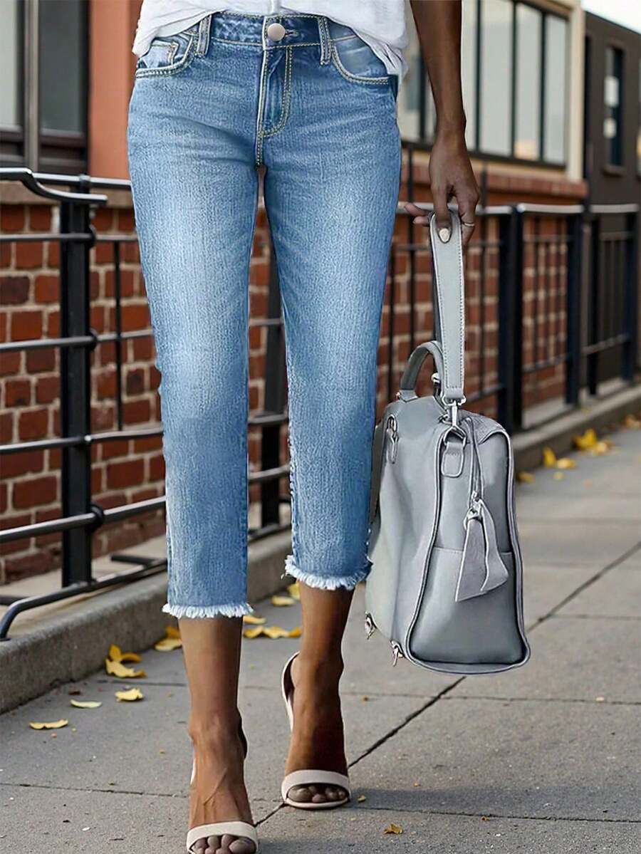 Women's All-Match Casual Everyday Commute Versatile Denim Shorts, Summer - Light Washed Blue - View 1