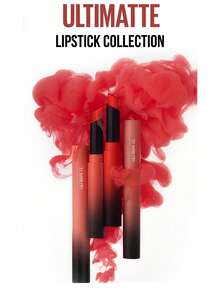 Maybelline ULTIMATTE MATTE FINISH SLIM TUBE LIPSTICK #299 NOISE RED 1.7g/0.06oz, Raw Chocolate Texture, One Swipe Blur Effect, Intense Matte Finish, Non Drying, Lightweight and Easyky, 3 Look Step Application for Plum 3d - 美寶蓮霧感霧面細管唇膏 299 - 查看 7