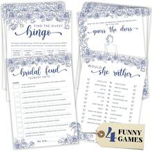 Blue Bridal Shower Games - Wedding Shower Games Guests, Bridal Bingo Cards Wedding Reception Decorations - Blue Bridal Shower Games - View 7