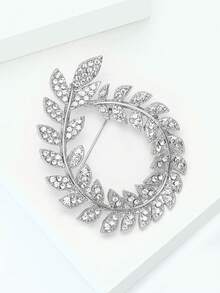 女士水钻花环胸针 花环胸针 戒指 叶子别针 派对 宴会 珠宝礼物 - Rhinestone Wreath Brooch - 查看 8