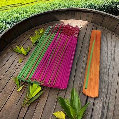 Hộp 160 que hương gỗ đàn hương tự nhiên, làm thơm phòng ngủ, nhiều mùi hương, vật tư đốt hương, hương Phật trang trí nhà cửa, dùng cho liệu pháp hương thơm, thiền định và giảm căng thẳng, kèm theo que hương nhỏ.