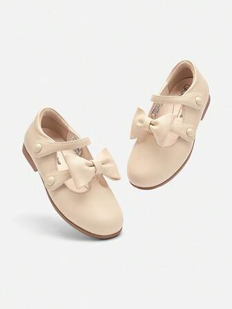 Balabala Girls Mary Jane Leather Shoes, Bow British-Style Dress Flats
