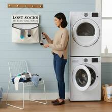 Lost Socks Laundry Basket Wall Mounted,Laundry Room Wall Canvas Bag,Washing Basketbathroom Organizer,Basket,Storage Basket,Foldable Laundry Basket - Beige - View 9