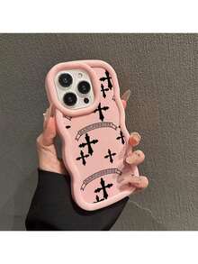 Funda protectora de teléfono con Cruz Gótica Estilo Elegante regalo de moda minimalista interesante para hombres y mujeres, adecuado para iPh 16/15/15Pro/15ProMax/14/13/12/11/XsMAX, iPh 17,  Max Series,A14/A15/S23 Ultra/A50/A12/A32/A52/A72/A51/A21S/A13/A14/S22 Ultra/S23/A33/A53/S20 FE,Protección completa contra caídas, resistencia a impactos y prevención de rayaduras,diseño creativo y de moda para hombres y mujeres - Coral claro - Ver 1