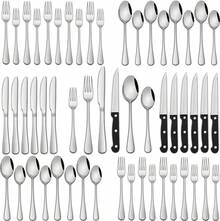 24/48pcs Stainless Steel Silverware Sets  With Organizer For 4/8 Person,Includes Knife Spoon And Fork Eating Utensils Set For Kitchen Flatware Sets With Steak Knives,Cutlery Sets For Kitchens, Parties, Banquets, And Restaurants, Tableware Dishwasher - Nhiều màu - Xem 1