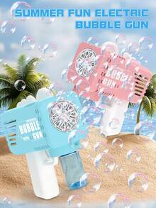 自动手持泡泡机，无需手动操作，一键启动，无需手动吹气，适合生日派对、节日聚会（不含电池和泡泡液）