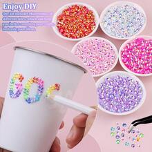 32000Pcs Resin Jelly Rhinestones For Bedazzling Multicolor 3mm Flatback Gems For Diamond Art Bedazzler Kit With 3Pcs 10ml B7000 Jewelry Glue For Nail Art Crafting Book Makeup - 大包裝 + 3 片膠水 - 查看 4
